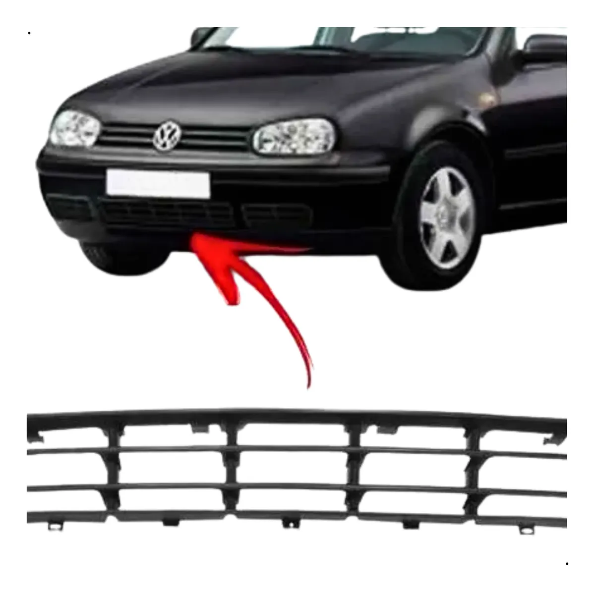 Grade Dianteira Para-choque Vw Golf 1999 À 2007 1j0853677d