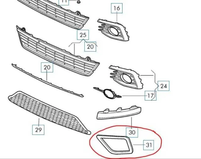 Grade Moldura Milha Direita Gol Saveiro Voyage G7 5u0853666q Preto Direito - Imagem 5